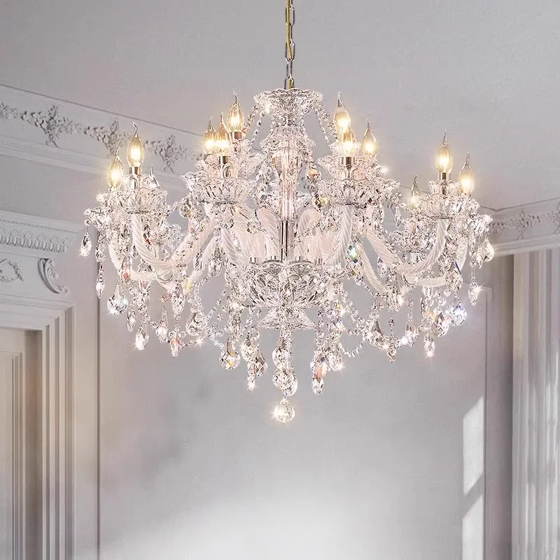 Modern Crystal Chandelier for Home Decoration, Living Room Pendant Lamp, Dining Room Pendant Lights, Iluminação Interior