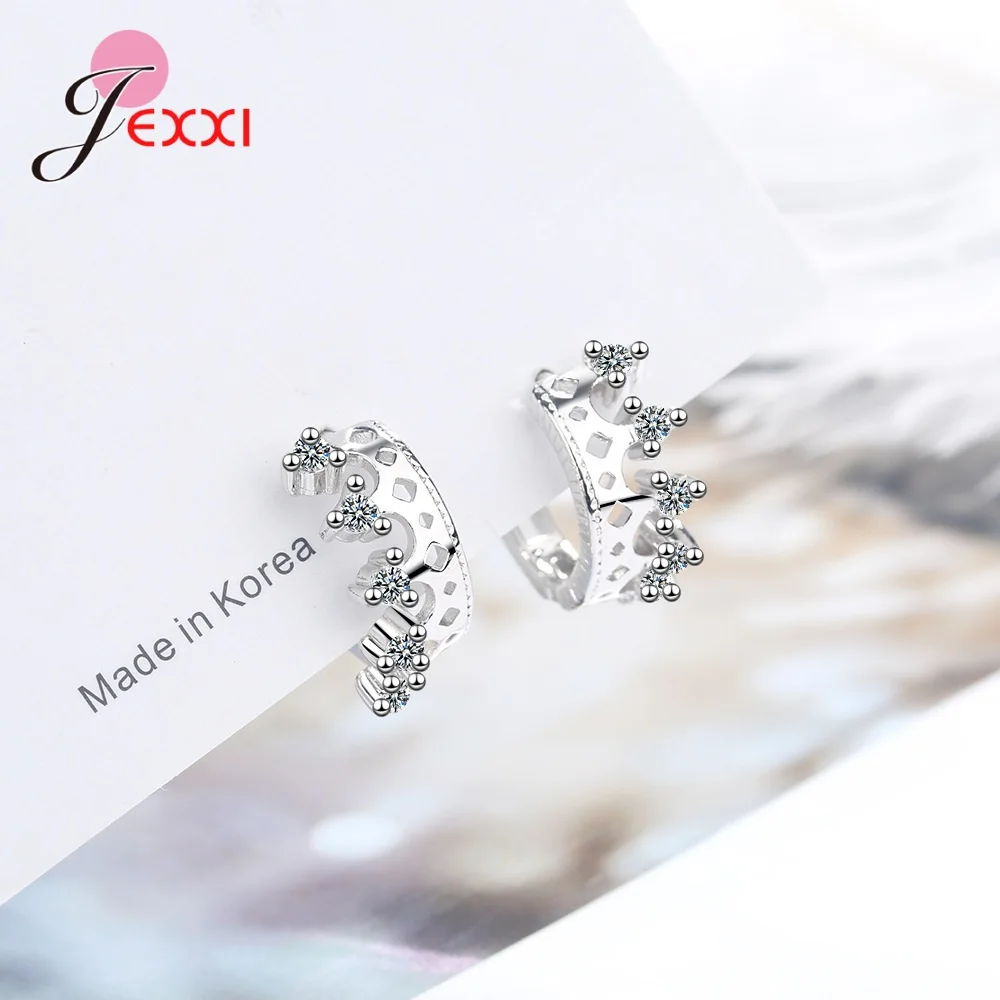 Fast Shipping Newest Models Hoop Earrings With Bright AAA Grade Crystal Genuine 925 Sterling Silver Earrings Fashion Jewelry