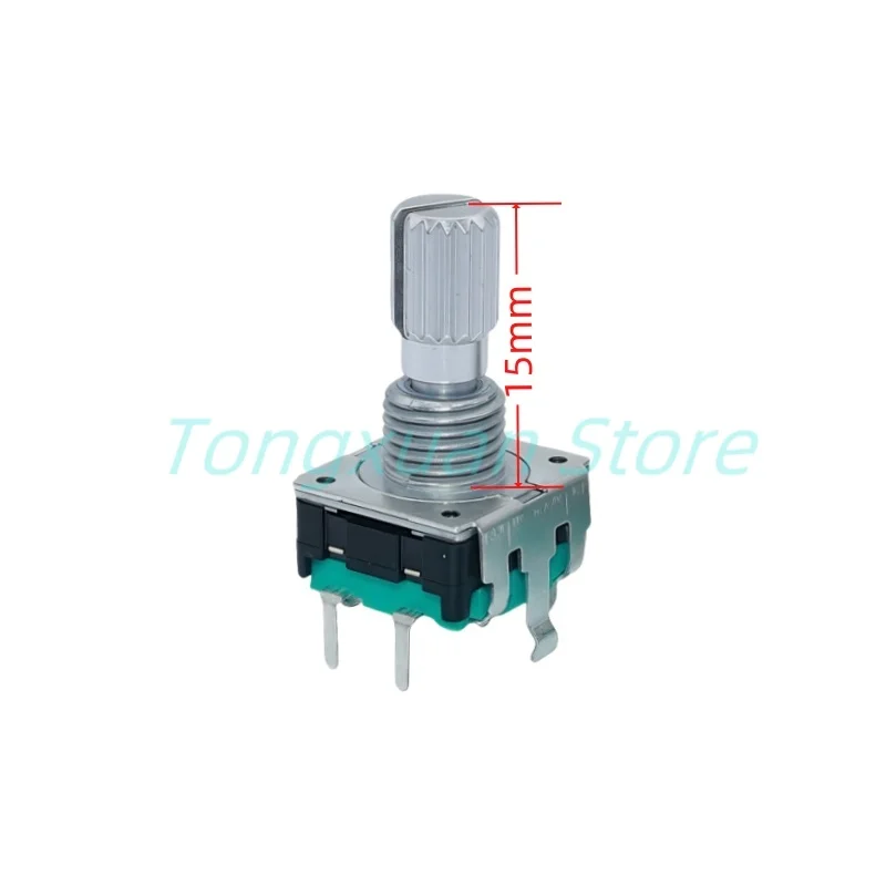 2pcs EC12 Rotary Encoder Switch 360 Degree Audio Coding 5pins 24 Positions With Push Button 15Handle Plum Shaft