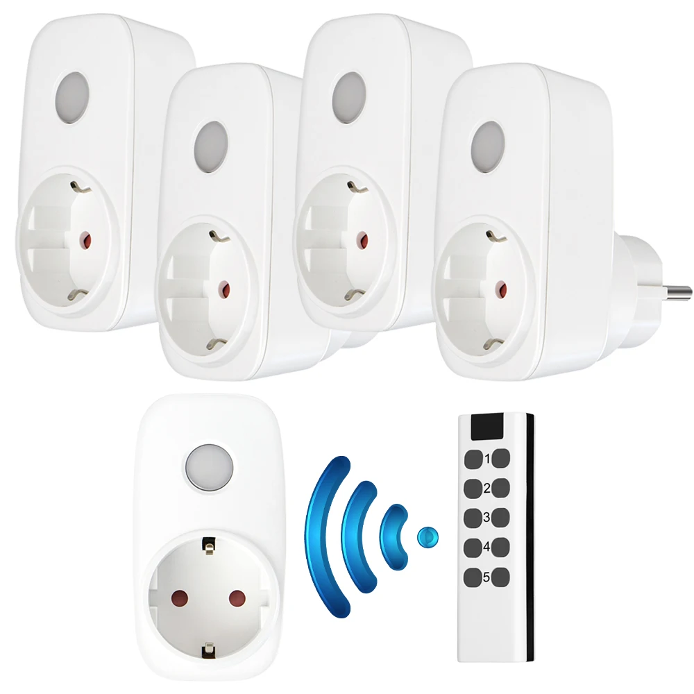 16A EU French Socket Smart Power Plug 433Mhz Universal Remote Control Wireless RF Switch Programmable Light Electrical Outlets