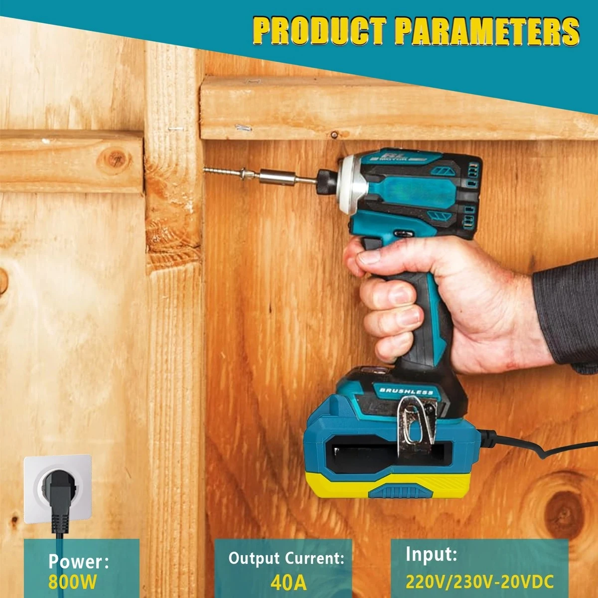 محول طاقة 220VAC إلى 20VDC 55A متوافق مع واجهة الأدوات الكهربائية ماكيتا 18 فولت للأدوات الكهربائية #4