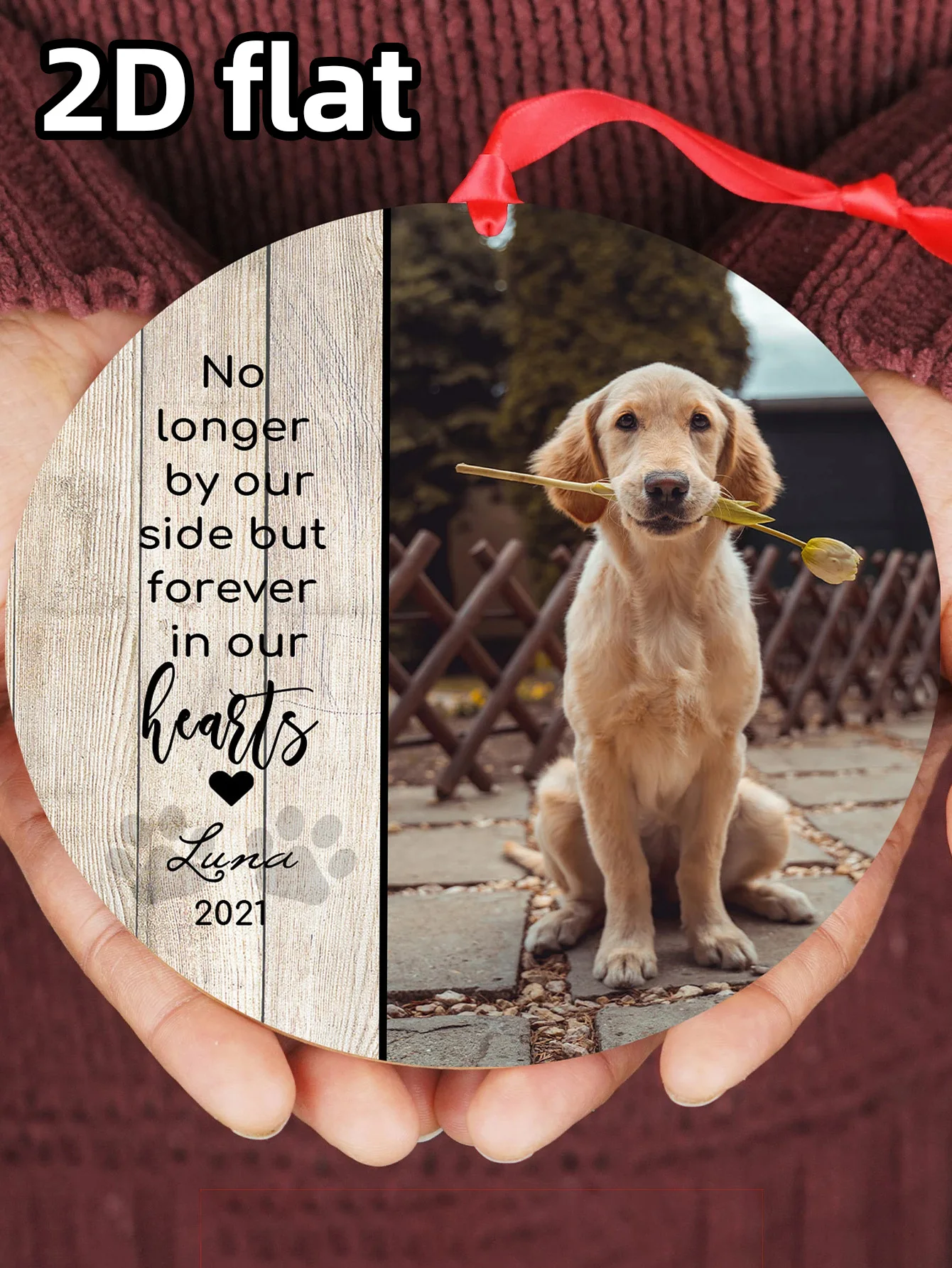 زخرفة تذكارية لعيد الميلاد التذكاري للحيوانات الأليفة - هدية معاطف للكلاب مخصصة - زخرفة صور مخصصة لشجرة العطلات والحيوانات الأليفة #5