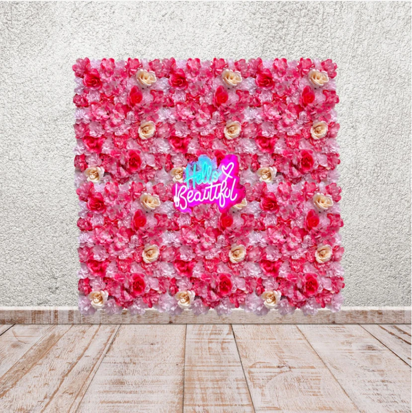 

40x60cm Silk Rose Hydrangea Flowers 3D Backdrop Wall Wedding Decoration Artificial Flower Wall Panel for Home Decor Backdrops