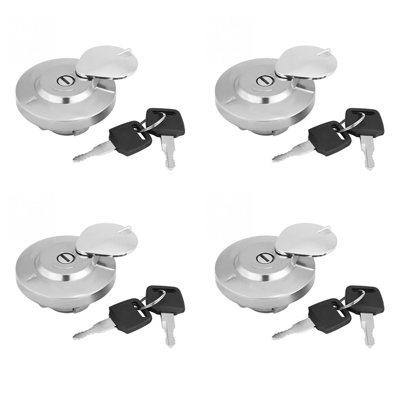 4X Motorcycle Aluminum Fuel Tank Cap With 8 Keys Motorbike Gas Tank Cover For Honda Magna Shadow VLX VT 600 Rebel 250