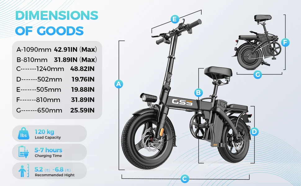 Toofly GS3 Erwachsenen-Elektrofahrrad für Pendler 250W 48V 15Ah Akku 14 Zoll Reifen Urbanes Pendeln Premium für Erwachsene – Detail 5