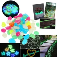 10pcs Luminous Pebbles Big 4.5cm Stone Ornaments Garden Decoration Gravel Courtyard, Fish tank Glow in Dark Pebbles 3