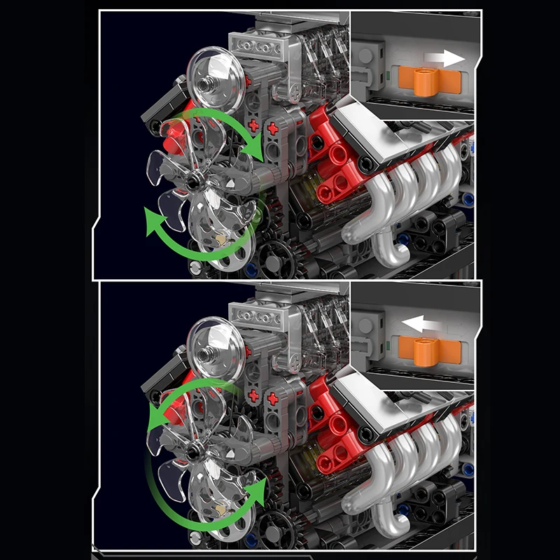 Mould King 10225 Technical Engine Toys The Motorized V8 Car Engine Building Block Assembly Engine Brick Set Kids Christmas Gift view 4