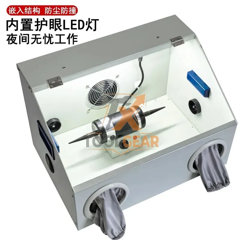 2026China*Factory* DM-5 desktop double-head cloth wheel vacuum sander polishing machine with lamp stepless speed regulation