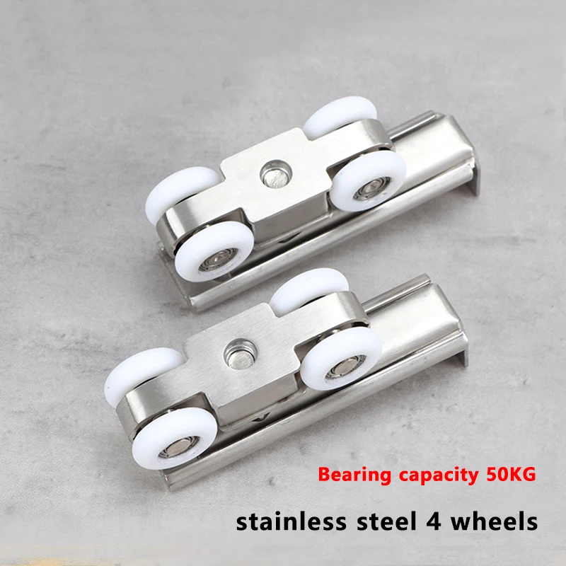 Zinc Alloy Sliding Door Pulley – Silent Double Wheel Adjustable Roller For Patio, Kitchen, Balcony (2.48 X 0.63 In)