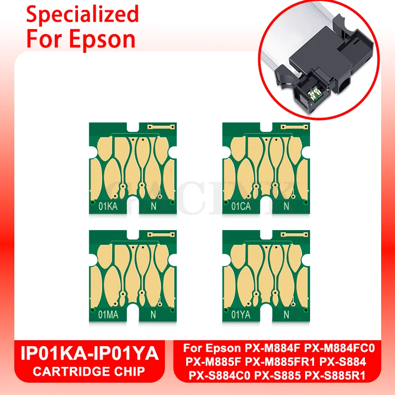 

IP01A IP01KA IP01CA IP01MA IP01YA Compatiple Ink Bag Chip For Epson PX-M884F PX-M884FC0 PX-M885F PX-M885FR1 PX-S884 Japan Area