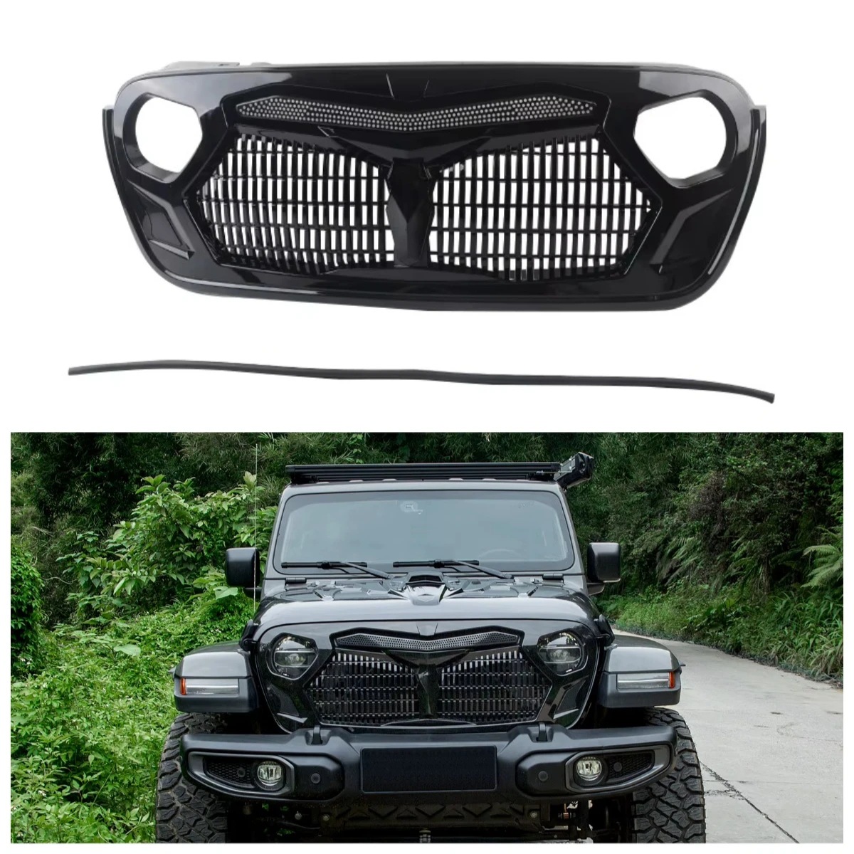 Offroad Front Grille for Jeep wrangler JL Accessories Auto Body System Grill Cover for Car Accessories Have Stock