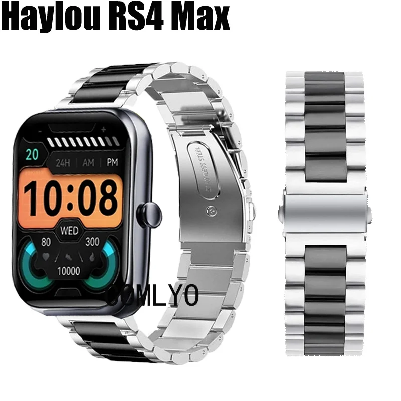 

For Haylou RS4 MAX Watch Strap Men Smart Watch Metal Stainless Steel Adjustable Band Bracelet Luxurious Belt For Women men