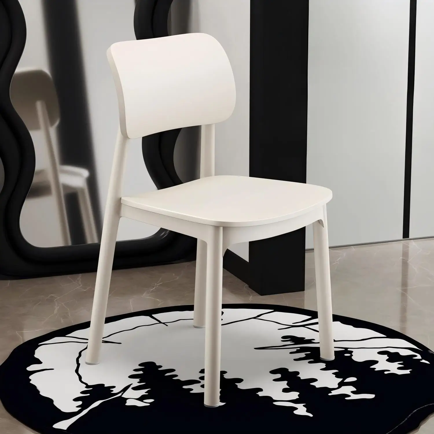 & Thickened Stackable Plastic Dining Chair, Modern Comfort Backrest Stool for Household Restaurant Commercial Use Wholesale