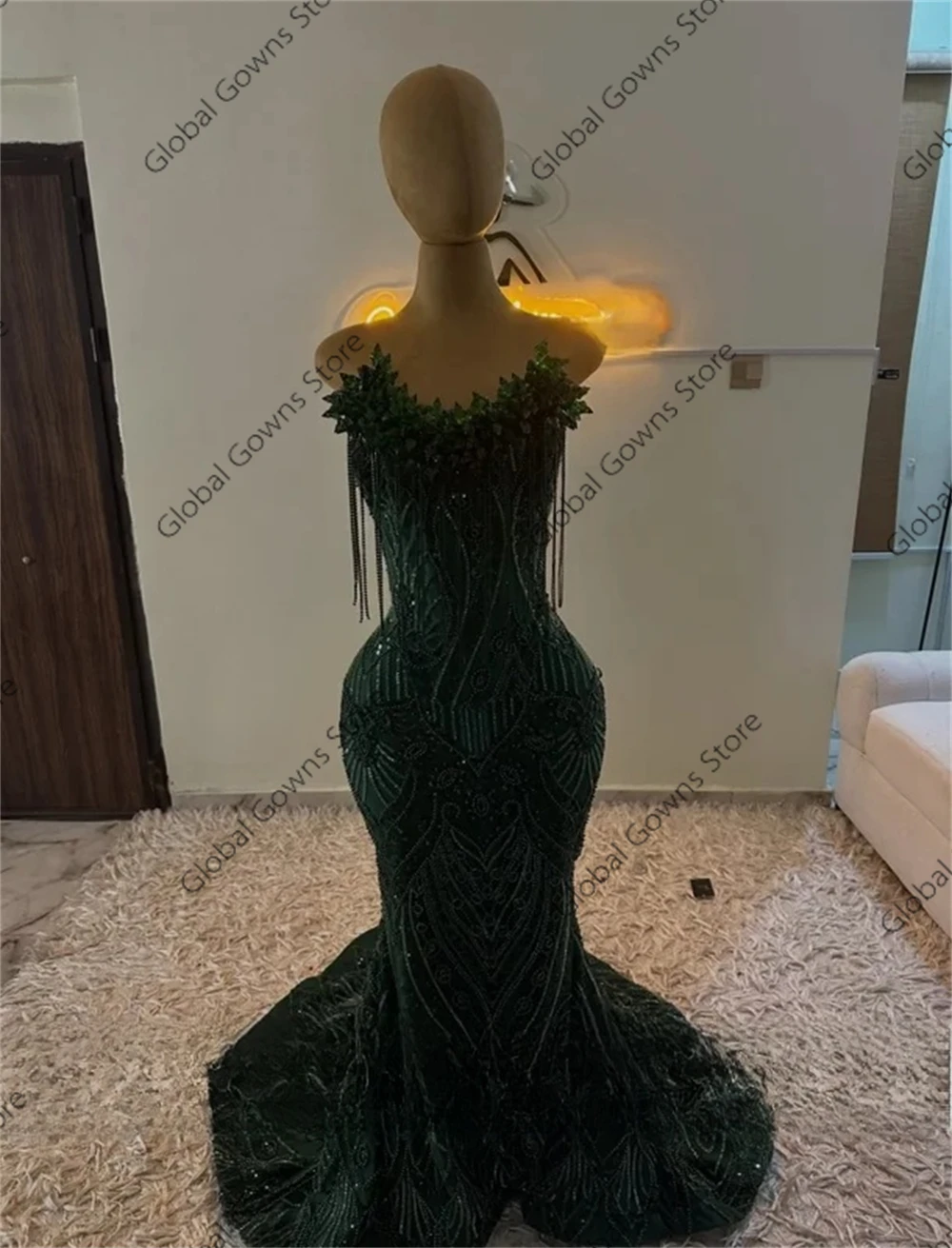 Purple Long Prom Dresses 2026 For Black Girls Corset Strapless Sequin Crystal Tassel Evening Gowns For Party Customized Robe De