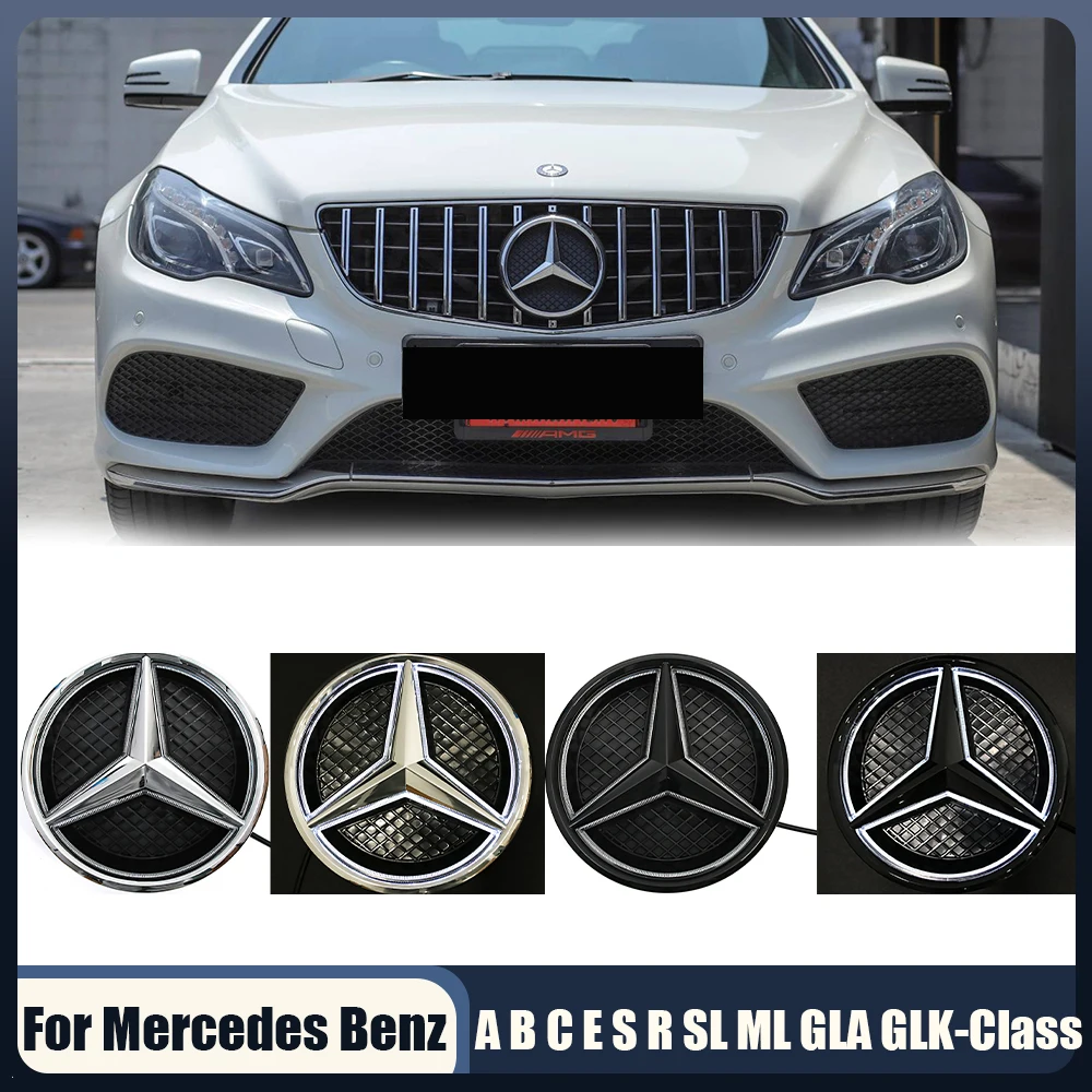 

Светящаяся эмблема-звезда для передней решетки автомобиля, подходит для Mercedes-Benz A, B, C, E, S, R, SL, ML, GL, GLA, GLK