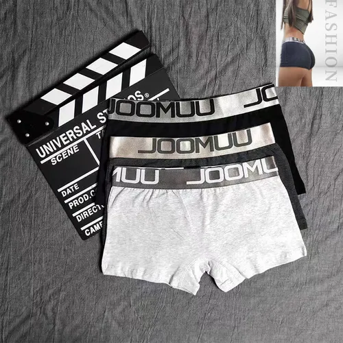 Imagen 1 del producto 3 uds. Boxer corto para mujer, Boxers de algodón para mujer, ropa interior para mujer, calzoncillos con cinturón y letras transpirables, bragas deportivas para niñas