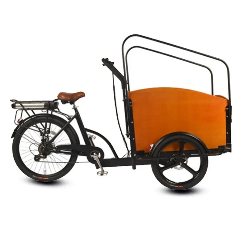 26-Inch retro travel lithium battery upside down tricycle pedal shopping three-wheel self
