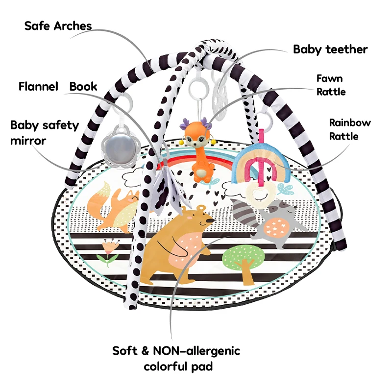 الطفل اللياقة البدنية الإطار الزحف لعبة بطانية متعددة الوظائف النشاط اللعب التعليمية الحصير سياج الزحف بطانية الرضع البساط لعبة #4