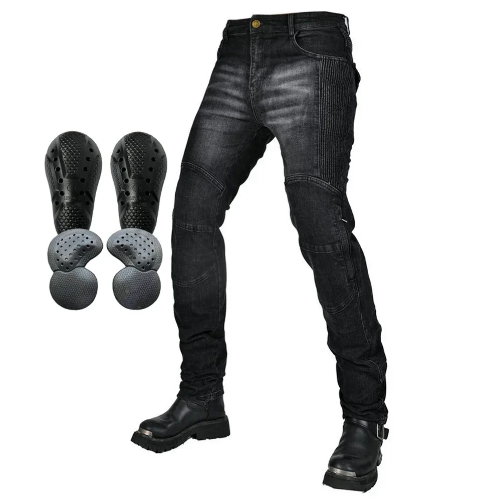 

Aramid Reinforce Motorcycle Riding Pants for Men with 4 X Upgrade CE Armor Knee Hip PadsBiker Jeans Motorbike Cycling Trousers