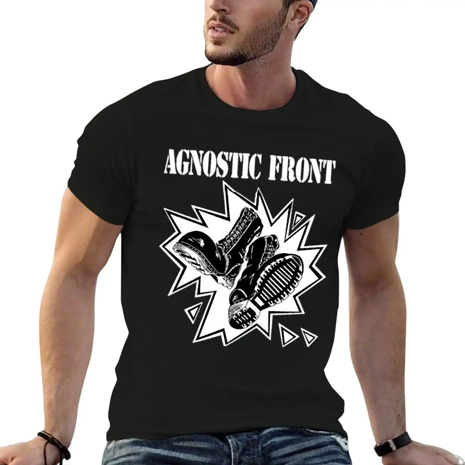 Agnostic kick T-Shirt plain summer clothes plus size tops plain white t shirts men