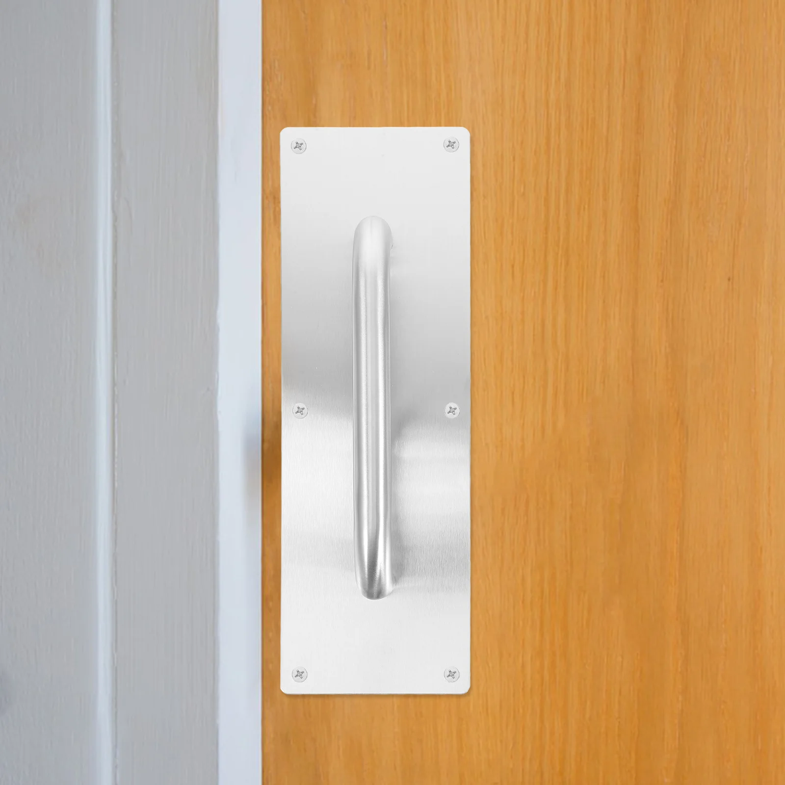 

2Pcs Push Pull Plate Handle Stainless Steel Fire Door Heavy Duty Barn Sliding Door Pull Handle Commercial Home Office