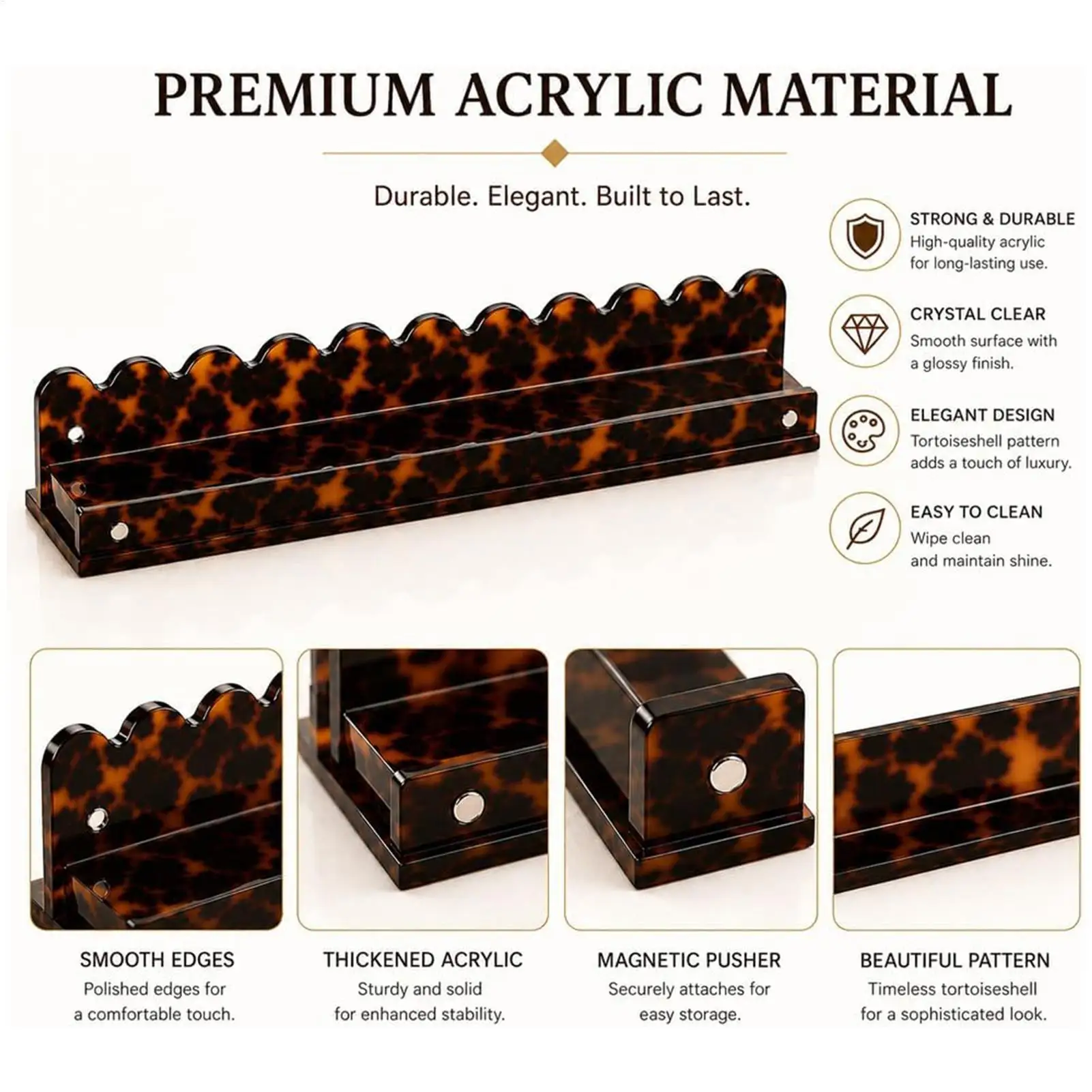Mahjong Racks With Magnetic Pushers 4 Pieces Acrylic Non-slip Holder Acrylic Mahjong Racks For Home Game Travel Table Party