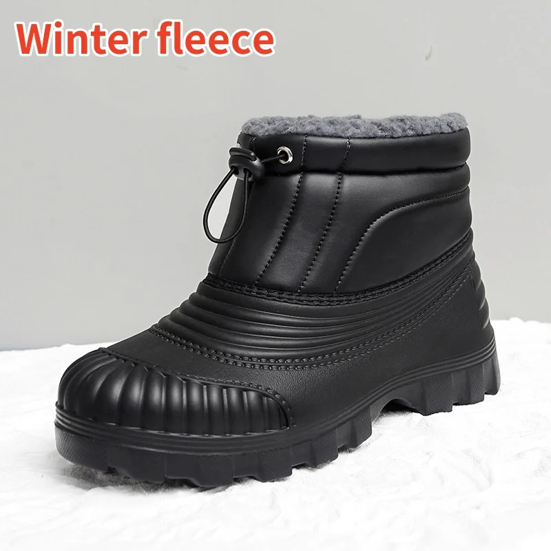 Winter plus velvet men snow boots outdoor warm boots men comfortable wear-resistant waterproof boots thick-soled hiking boots 45