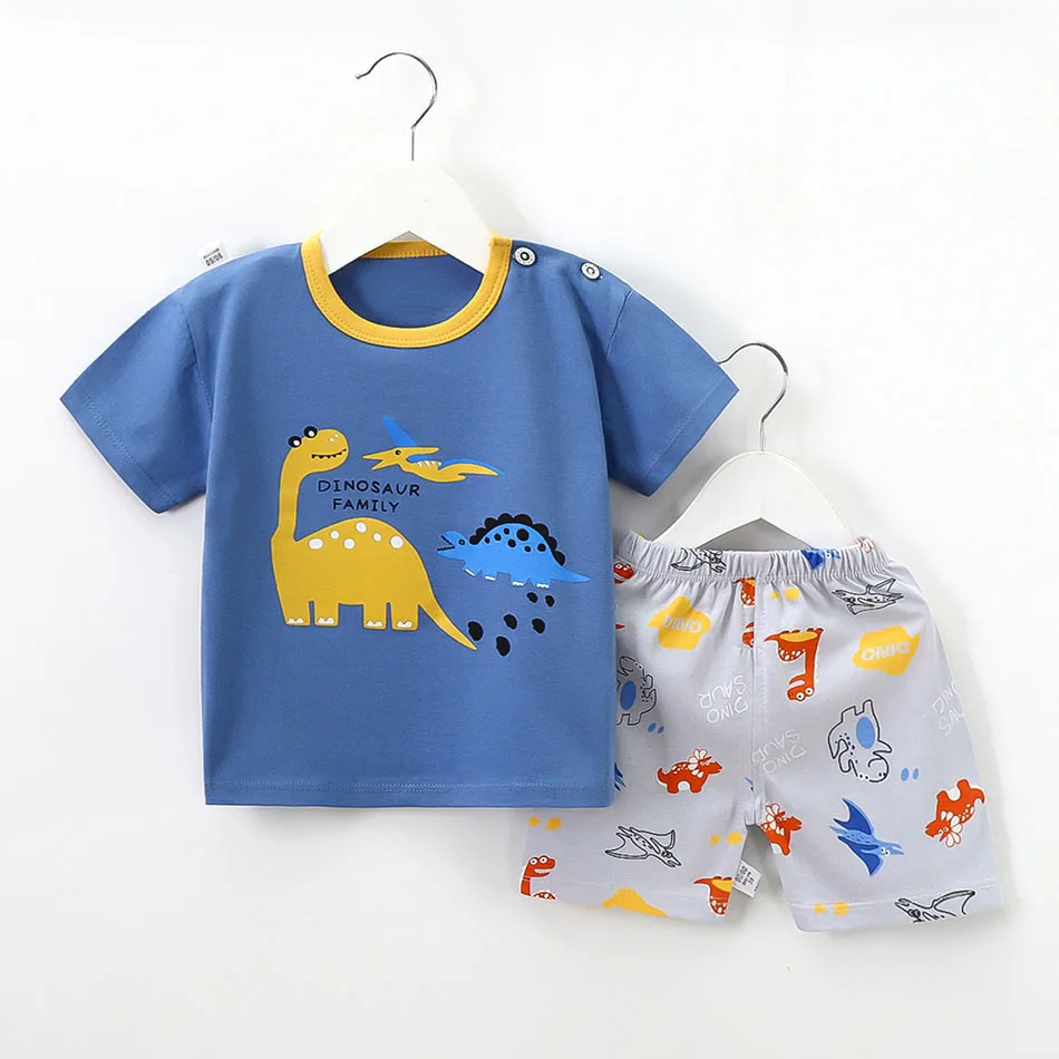 Casual and Comfortable Cotton Kids Summer Wear New Arrival Short Sleeve Set for Boys and Girls with Soft Touch Children Sets