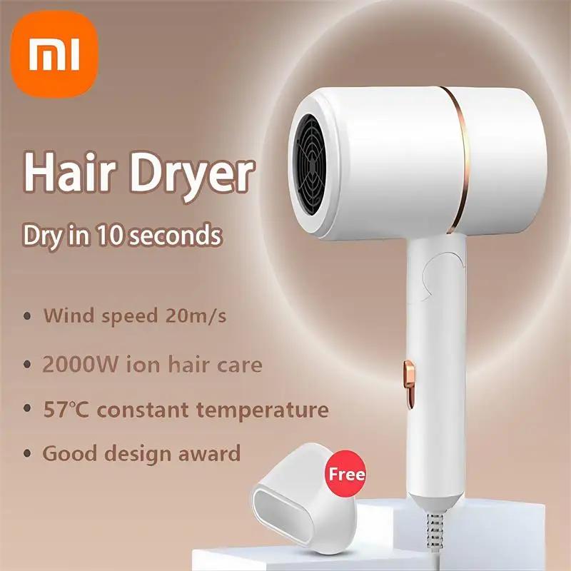 Xiaomi Mini Folding Hairdryer 750W with Carrying Bag Hot Air Anion Hair Care for Home Travel Hair Dryer Dormitory Blow Drier