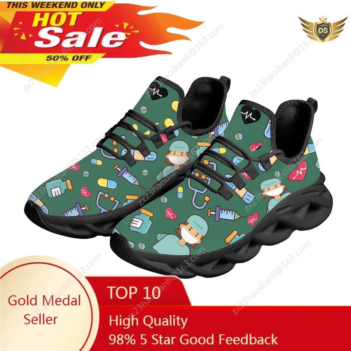 

Women's Sneakers Surgical Nurse Medical Print Casual Flats Outdoor Fashion Sports Running Shoes Custom Footwear Gifts