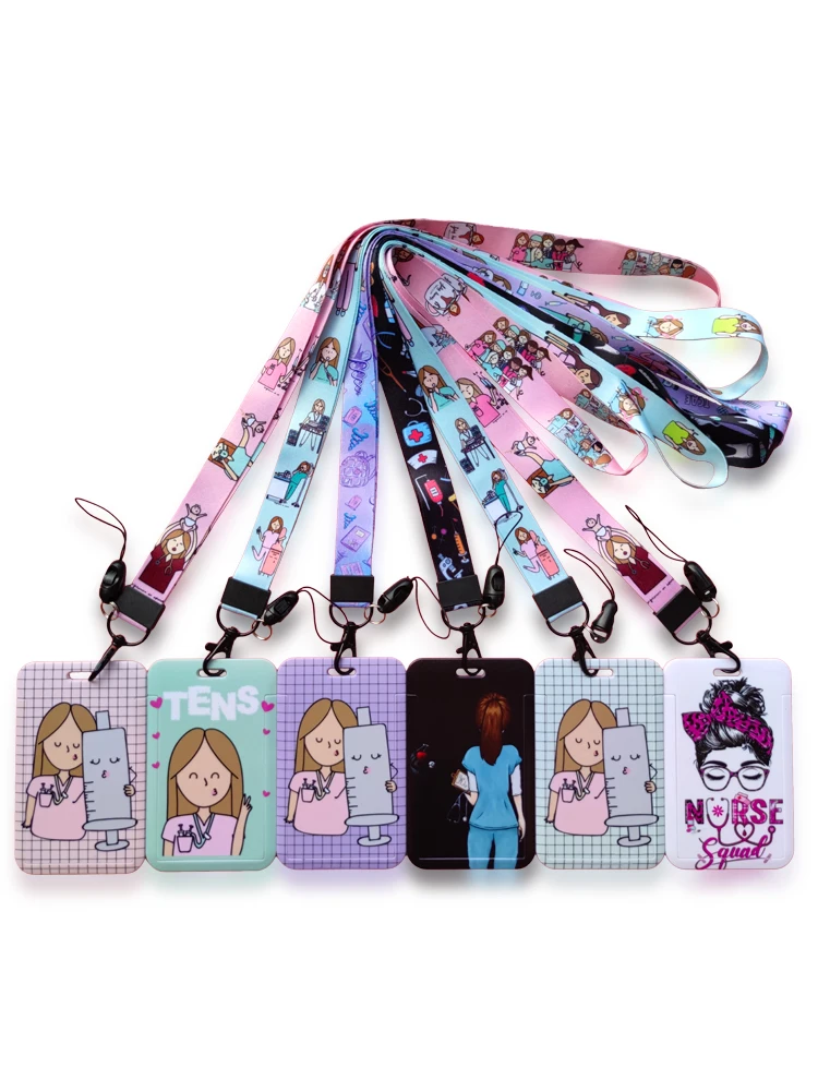 Arzt, Krankenschwester, Damen-Lanyards, Ausweishalter, Krankenhaus-Ausweishalter, zum Aufhängen, Seil, Lanyard, amüsantes Kartenetui, Mädchen, einziehbarer Clip – Detail 5
