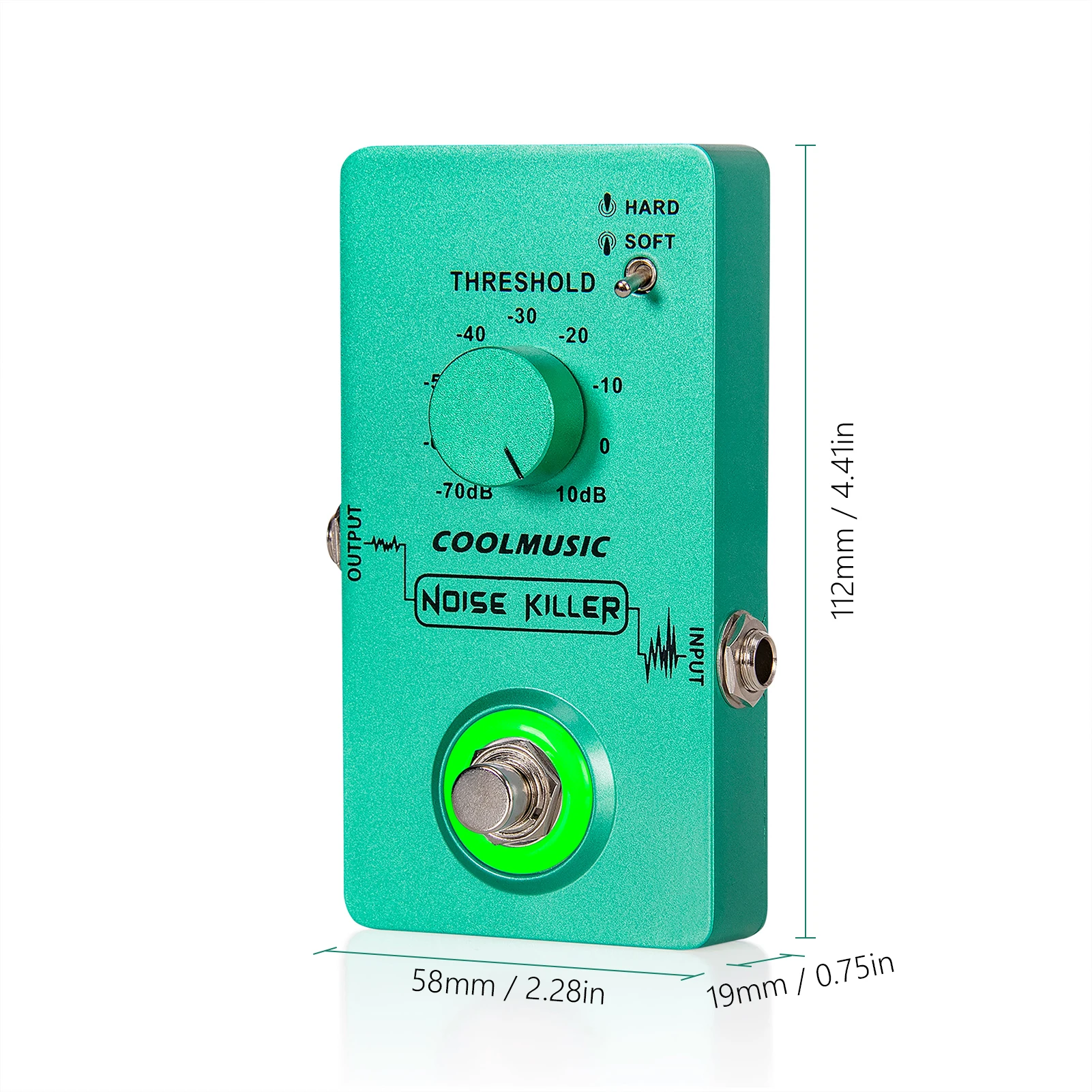 COOLMUSIC Effect Pedal True Bypass Noise Gate Guitar Effect Pedals with Hard/ Soft Mode and Foot Switch for Electric Guitar Bass