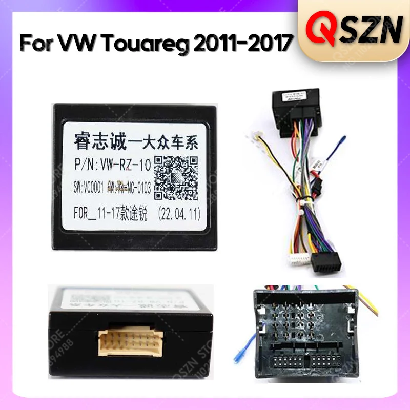 

QSZN For Volkswagen VW Touareg 2011-2017 Android Car Radio Canbus Box Decoder Wiring Harness Adapter Power Cable VW-RZ-10