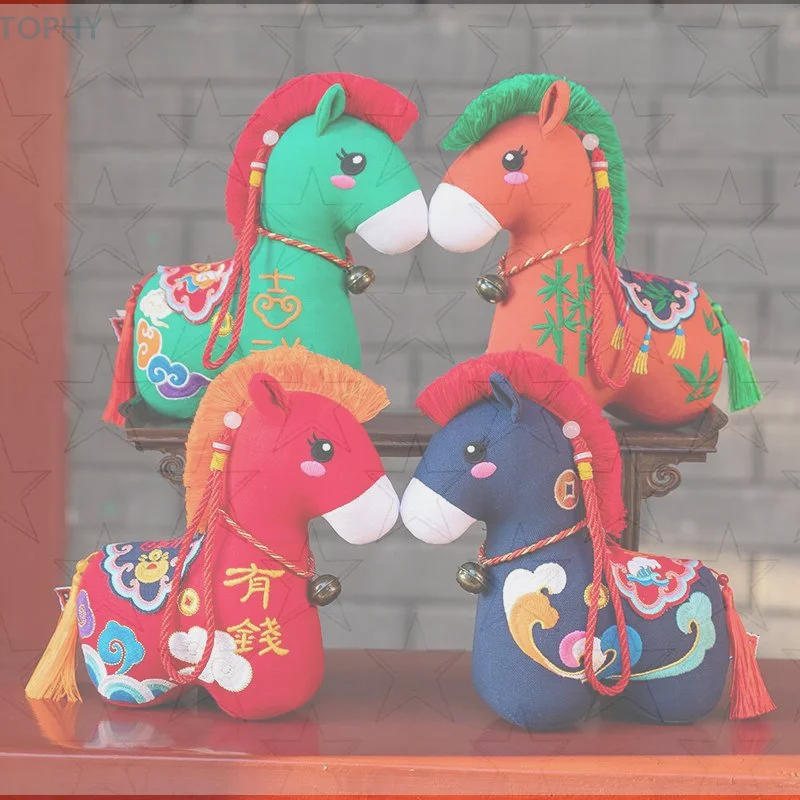 Muñeco de caballo de 12/15/22cm, mascota de Año Nuevo, llavero de felpa, bolsa de dinero instantánea, decoración colgante, regalos de Festival, 1 Uds.