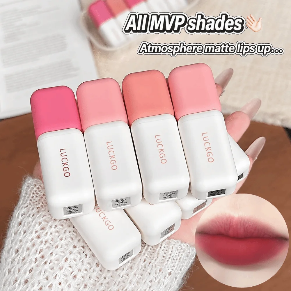 Low Saturation Matte Velvet Lipstick Fine Silky 9 Color Options High Pigment Lip Glaze Non-Drying Portable Long-Lasting Lip Mud