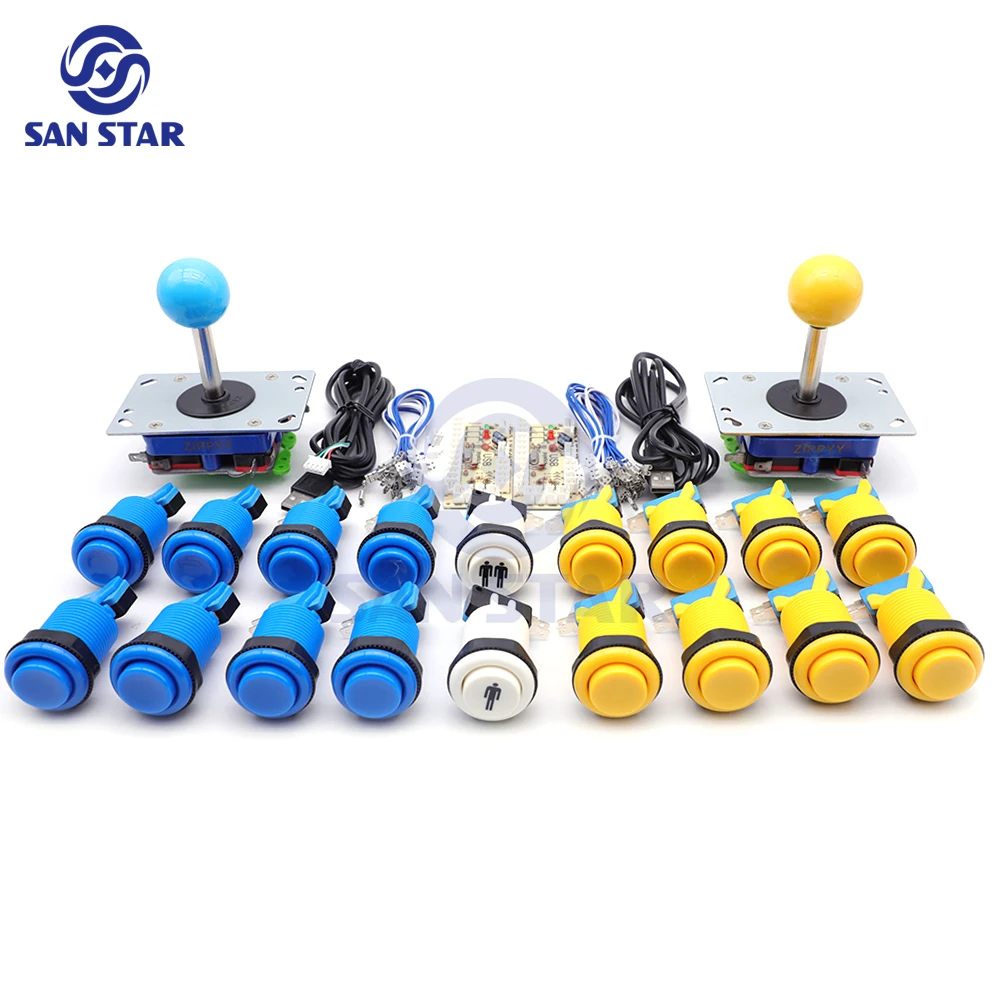 Arcade joystick DIY kit Zero Delay USB controller PC Sanwa ball joystick met Amerikaanse 28mm drukknoppen voor PC P3 Pandora game