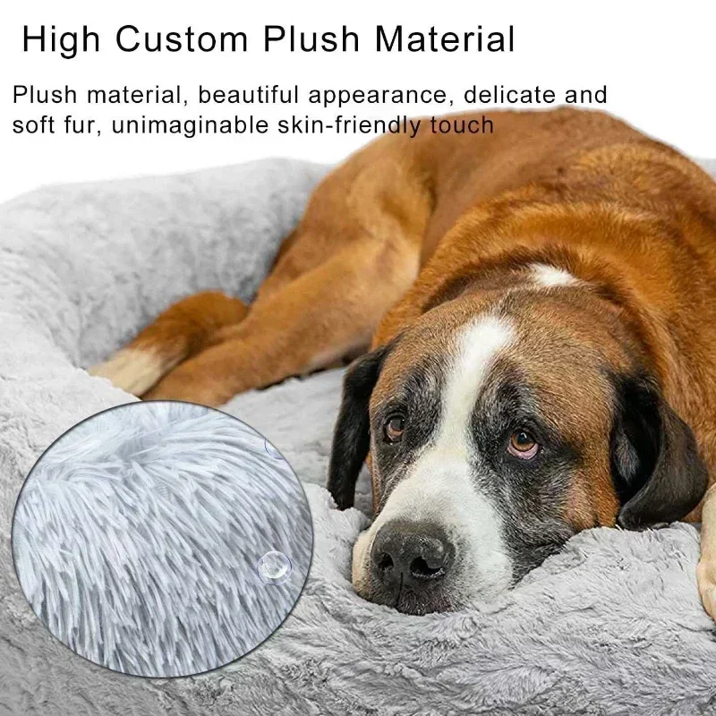 Anti-Slip and Removable Dog Bed Kennel Pad - Washable Plush with 3D Sponge Filling for Giant Dogs dog beds