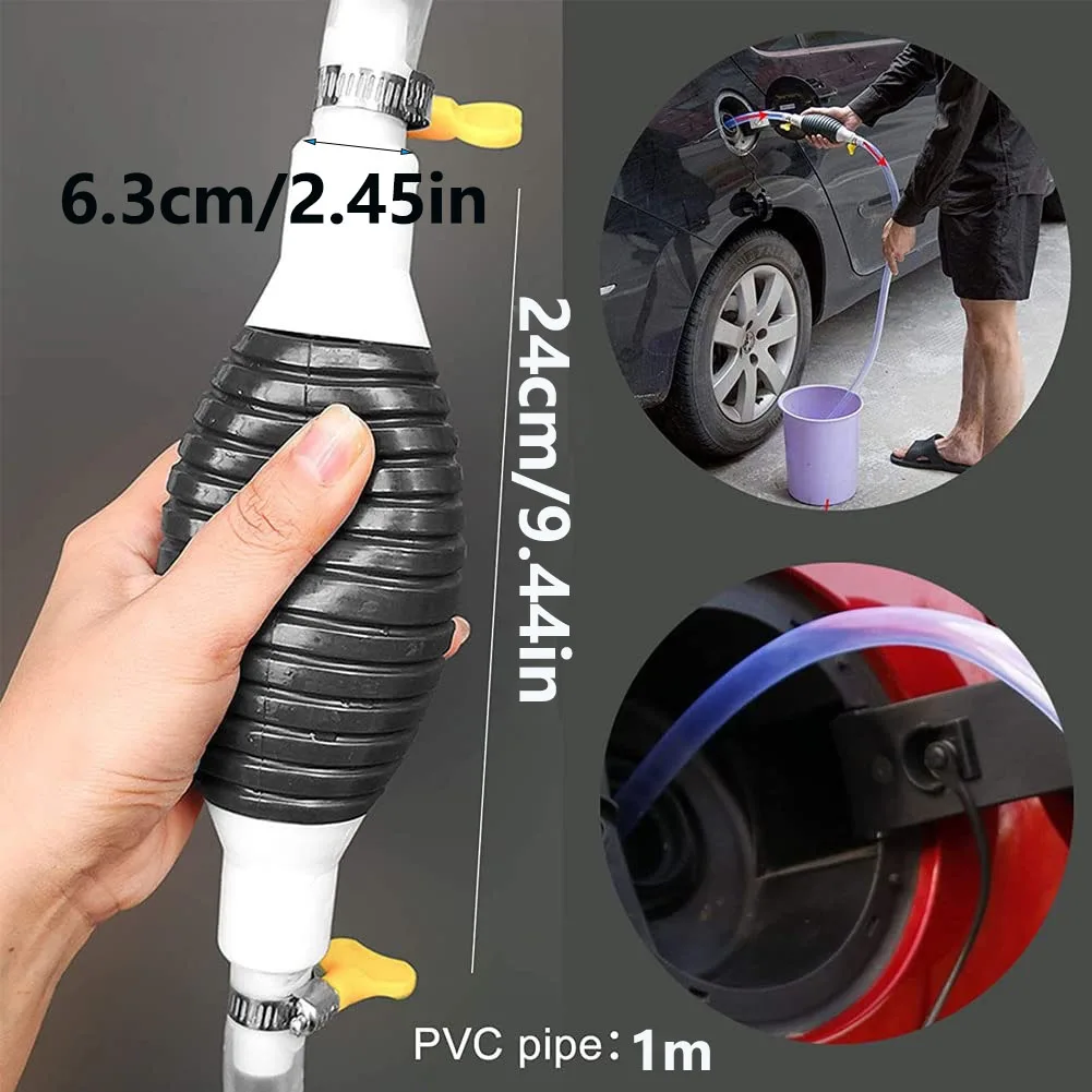 Oil Pump Manual Oil Hand Special Tube PVC Transparent Sucker Fish Tank Water Change for Petrol Fuel Fuels Emergency Transfer