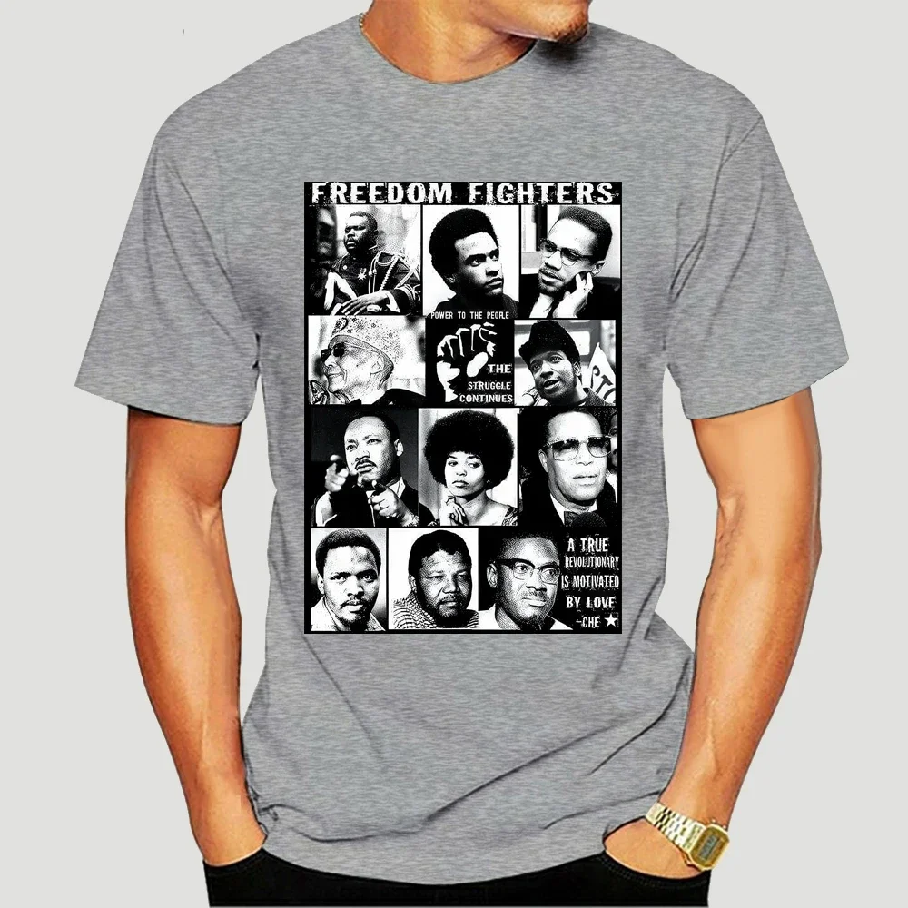 Oversized t shirt men Black History Month T-Shirt Angela Davis Malcolm Huey Newton  Garvey anime clothes tee shirt homme 2024