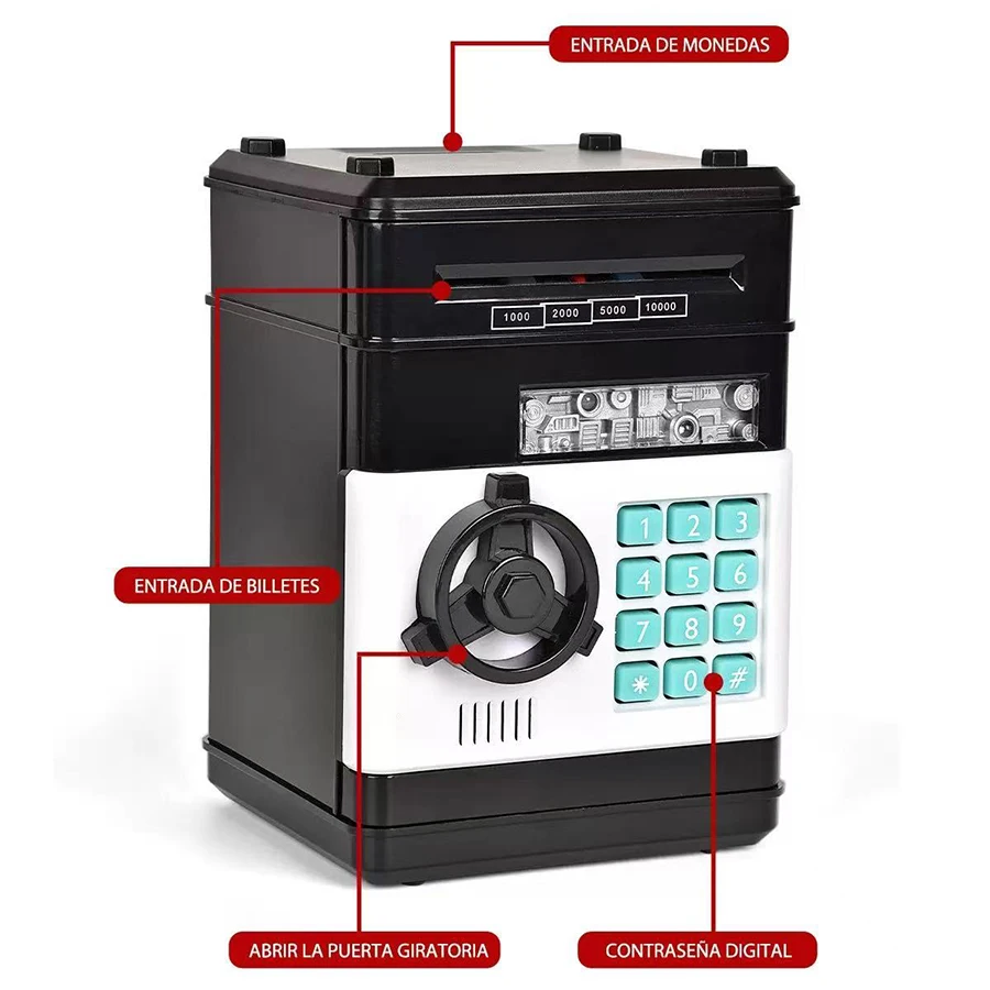 Sparschwein Automatische Mini Safe Münzen Bargeld Sparen Spardose Passwort Zähler Code Schlüssel Schloss Münze Bank ATM Elektronische Kind Geschenk