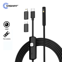 Direct Connect Endoscope Camera for iPhone Type-C Micro-USB HD1080P Dual Lens 8mm Waterproof Industrial Borescope for Check Car