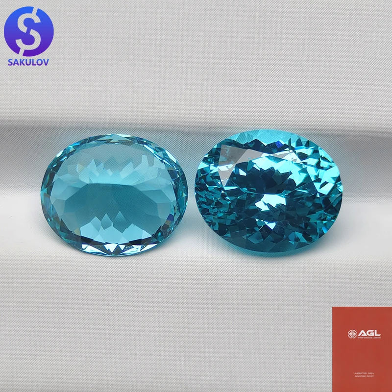 

Top Gift Lab Grown Paraiba Gemstone Oval Cut AGL Certificate Selectable for Jewelry Making Materials Bead Unique DIY Accessories