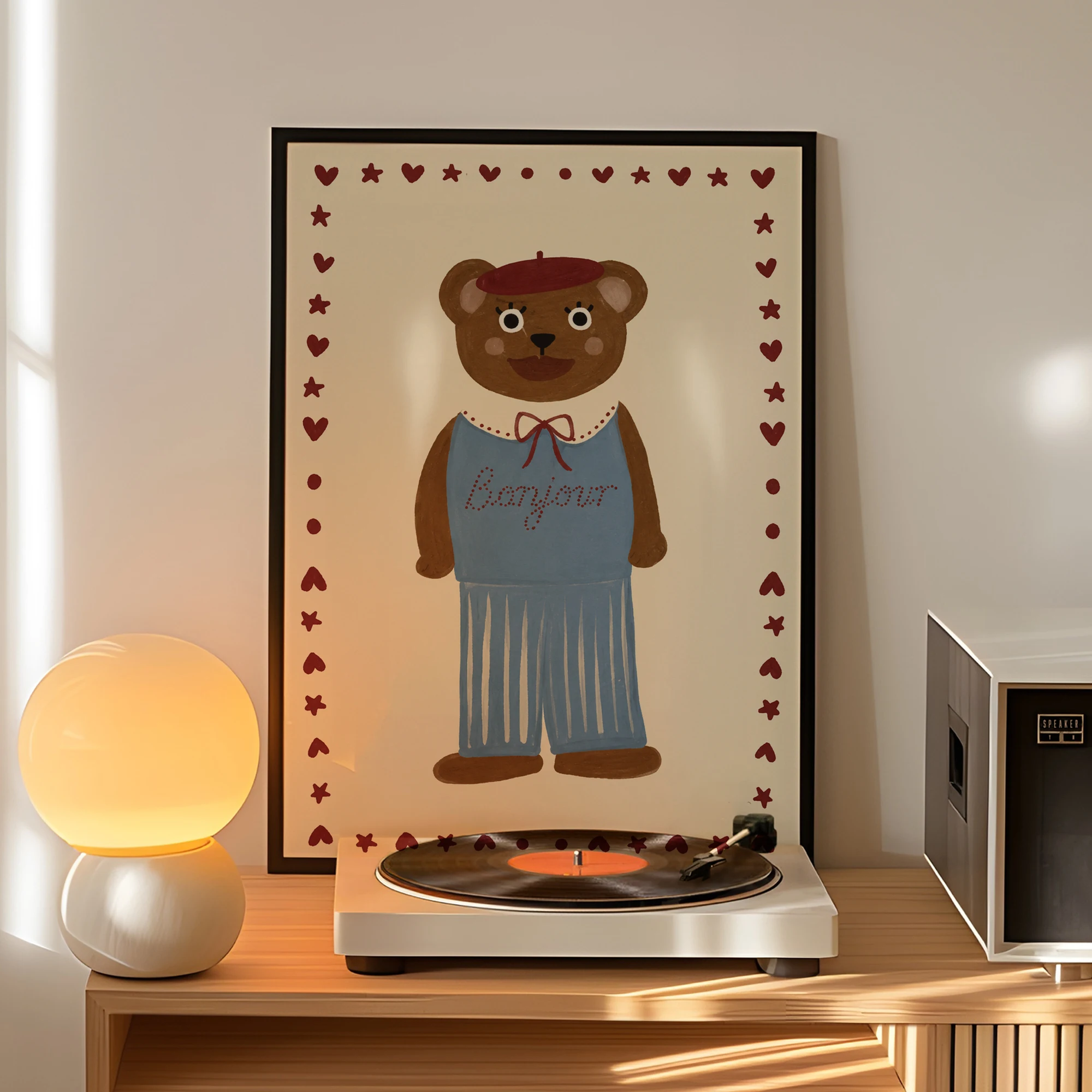 Desenho animado francês bonjou - Home Decor Canvas avaliação e preço