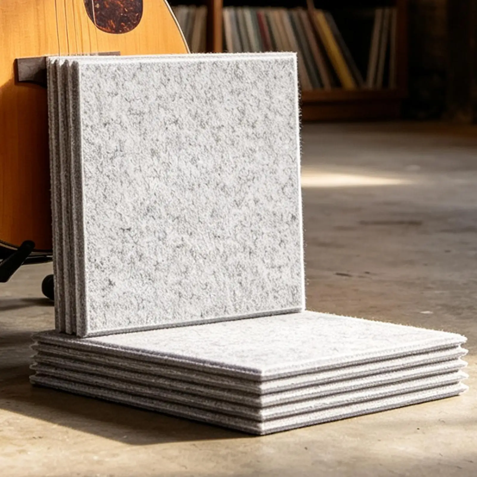 Soundproof Wall Panels High Density Noise Cancelling Decorative Felt Sound Absorbing Wall Decor Tiles For Home Bedroom Living