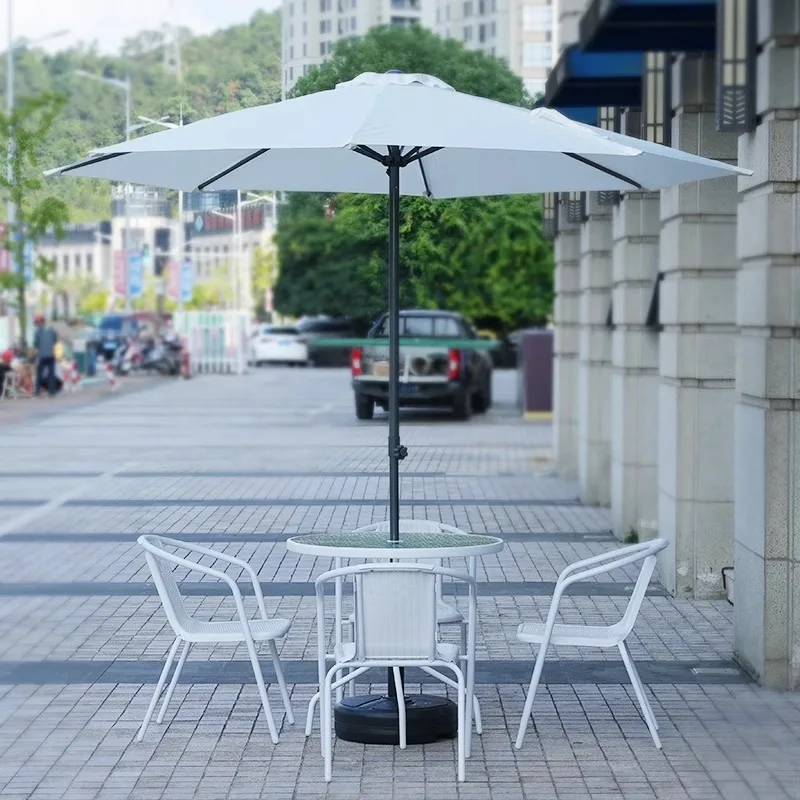 Large Foldable Patio Center Pole Umbrella Outdoor Sun Shade Parasol for Garden Balcony Camping Street Stall Commercial Use