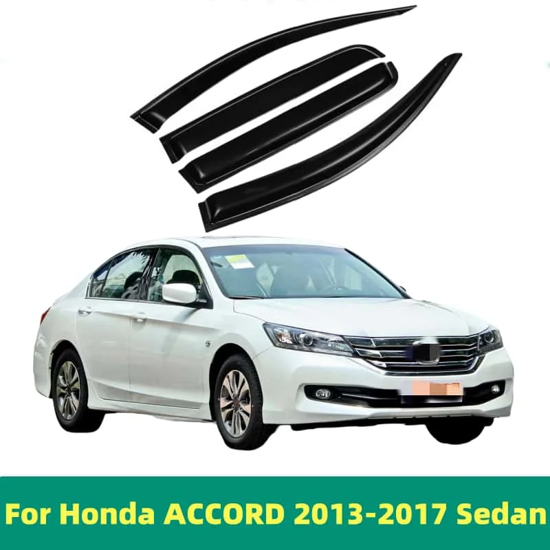 For Honda ACCORD 2013 2014 2015 2016 2017 Sedan Window Visor Side Vent Rain Guard Deflector Shade Shield Shelter Protector Cover