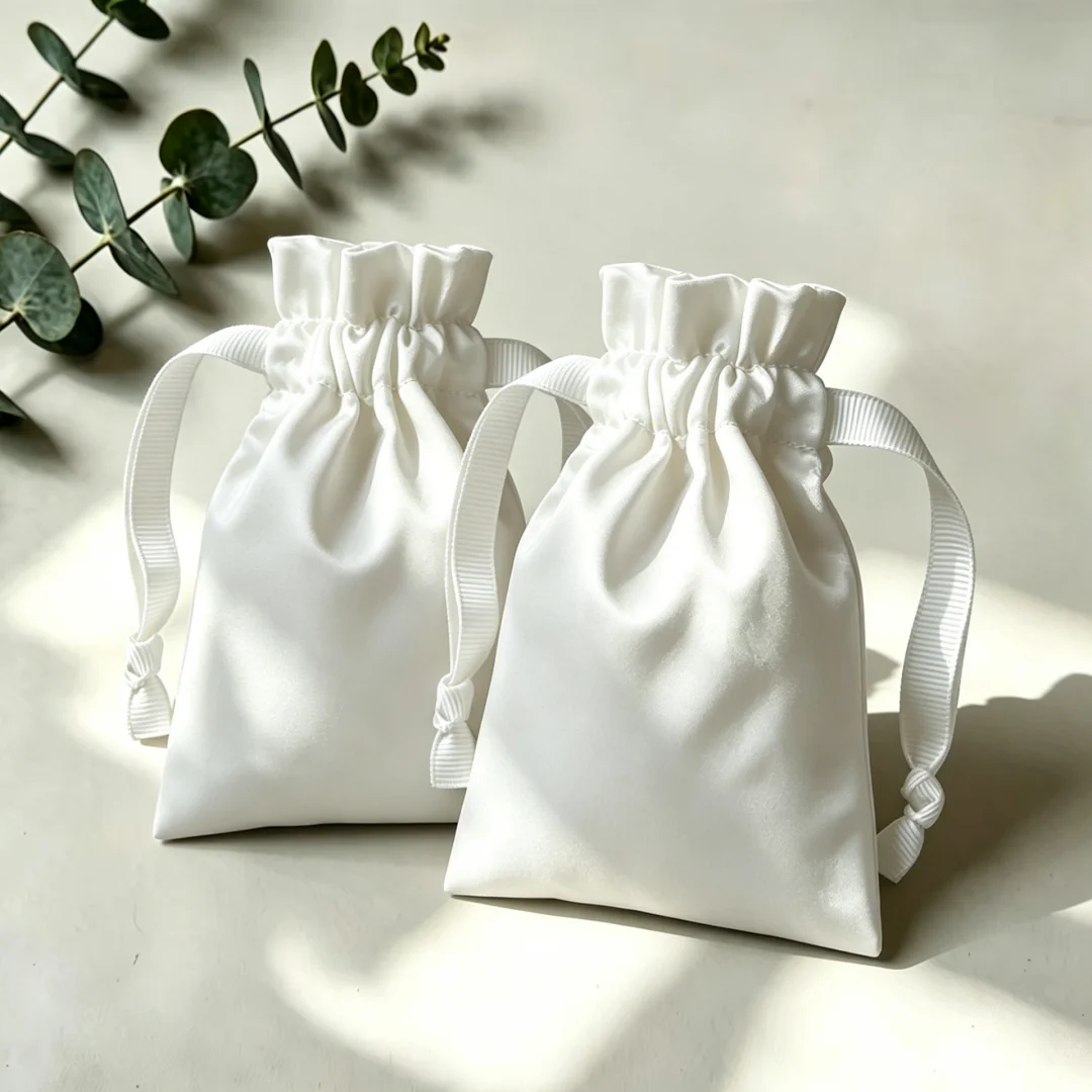 10Pcs Elegant Silk Satin Drawstring Bags Portable Jewelry Storage Pouches for Rings Earrings Pendants and Brooches & Gift Giving