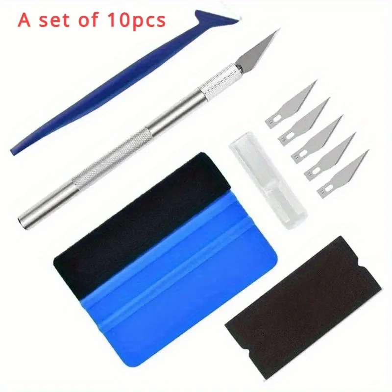 10PCS set Vehicle film application tool kit including scraper plastic scraper and scratcher Window film installation accessories