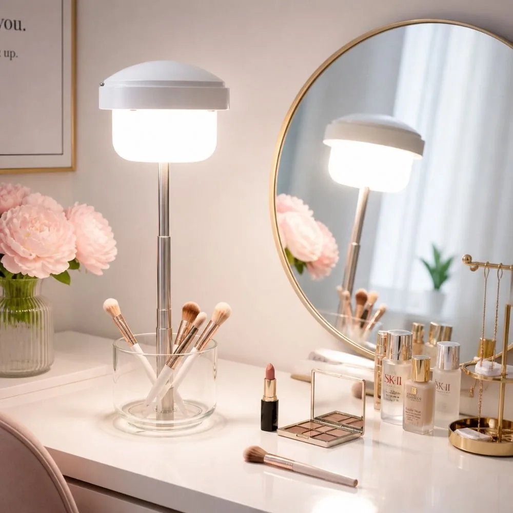 3-in-1 Multi-Function LED Table Lamp Rechargeable Eye-protection Desk Lamp Touch Dimming Retractable for 1200mAh