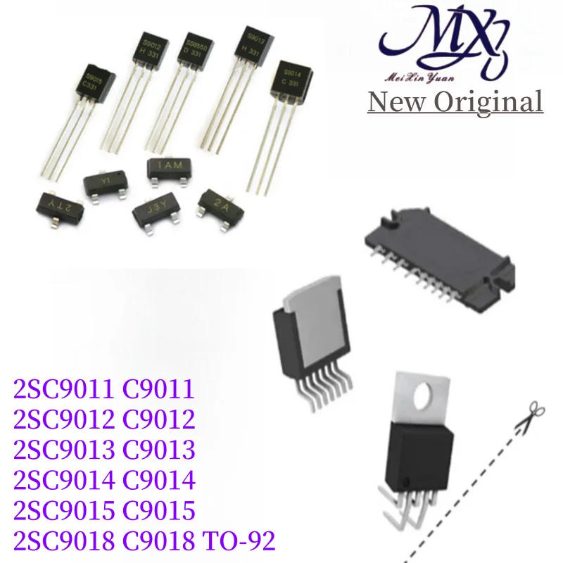 MXY 100Pcs 2SC9011 C9011 2SC9012 C9012 2SC9013 C9013 2SC9014 C9014 2SC9015 C9015 2SC9018 C9018 TO-92 Transistor